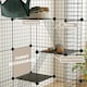 image 8 of PawHut Four-Tier Indoor Cat Cage, DIY Cat Playpen with Hammock, Ramps