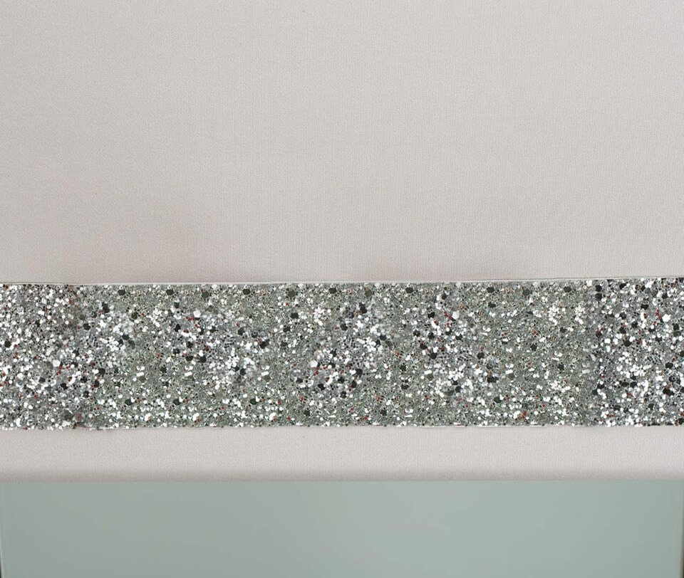image 1 of FURNISHED Blackout Roller Blinds with Silver Glitter Trim Made to Measure | Grey | Grey | (W) 210cm x (L) 210cm