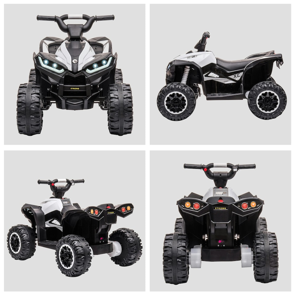 image 1 of HOMCOM 12V Electric Quad Bikes for Kids Ride On Car ATV Toy for 3-5 Years White