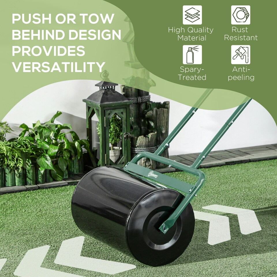 image 1 of Outsunny Combination Push w/ 38L Sand or Water Garden Dark Green