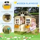 image 4 of Outsunny Wooden Kids Playhouse w/ Door, Windows, Bench, For Ages 3-7 Years