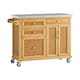 image 1 of SoBuy Kitchen Storage Trolley with Stainless Steel Top, Bamboo, 45.3x18.1x36.2 in, 23.9 kg - FKW70-N