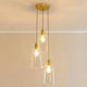 image 2 of ValueLights Kira Glass Dome 3 Drop Cluster Brushed Gold Ceiling Pendant Light with Bulbs Gold