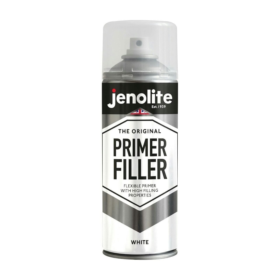 image 1 of Jenolite Primer Filler Paint - White - 400ml Spray Can