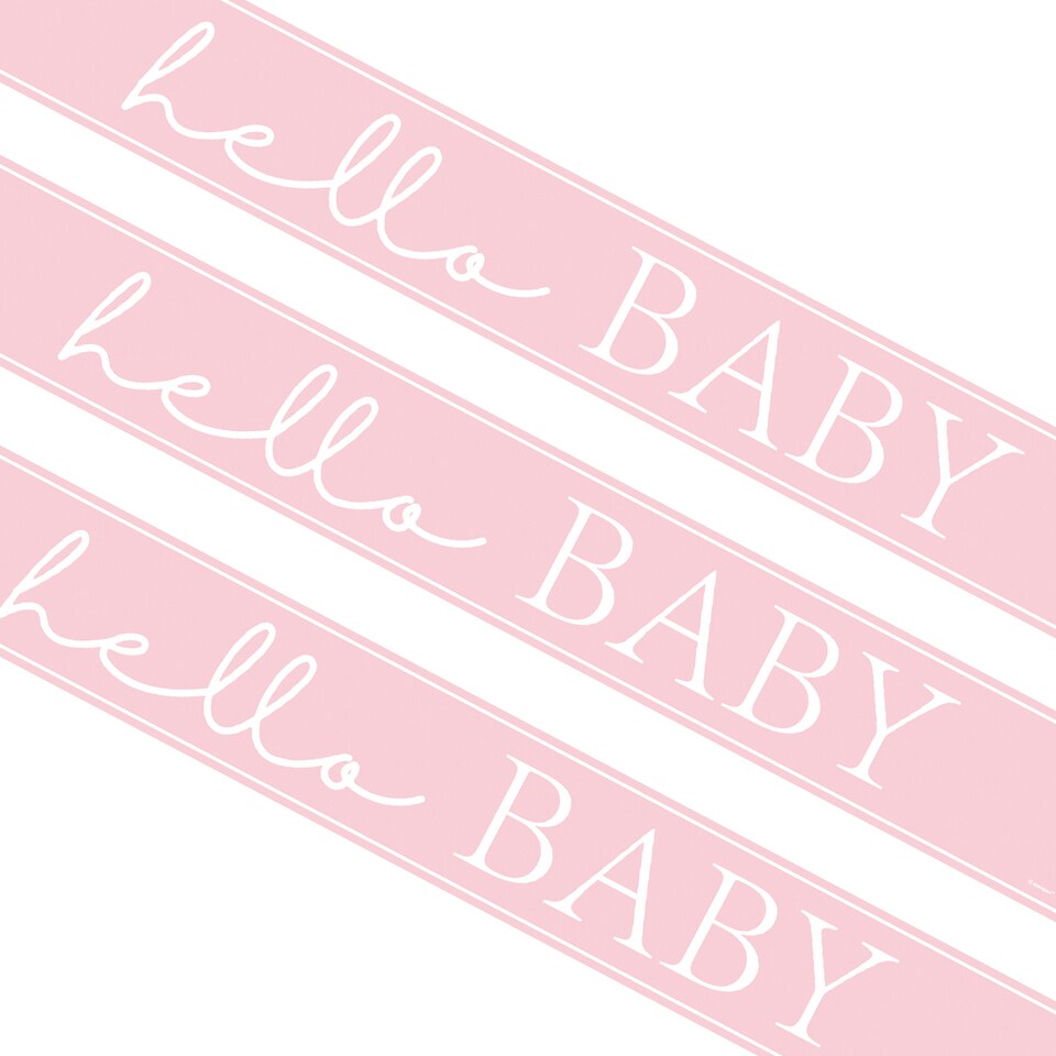 image 1 of Baby Shower Pink Foil Banner 274cm