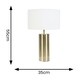 image 3 of ValueLights Lexy Antique Brass Touch Table Lamp with White Drum Shade