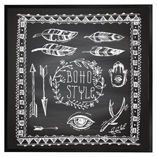 Boho style  motivating phrase (Picutre Frame) Black | XS