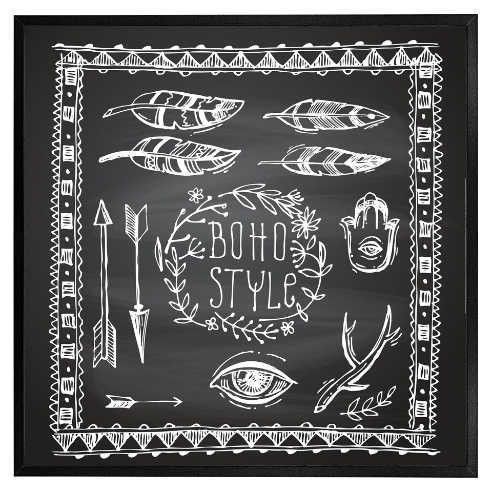 image 1 of Boho style  motivating phrase (Picutre Frame) Black | XS