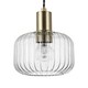 image 6 of COSYLYTE Clayton 3 Light Modern Ribbed Glass Bar Pendant Light - Brushed Brass Bronze | Brushed Brass
