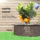 image 3 of Outsunny Galvanised Planter with Gloves, 120 x 120 x 43cm, Cream White Cream