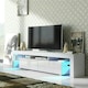 image 6 of TV Unit 200cm White Gloss Doors White Matt Frame Modern Media Cabinet | White | One Size | 1
