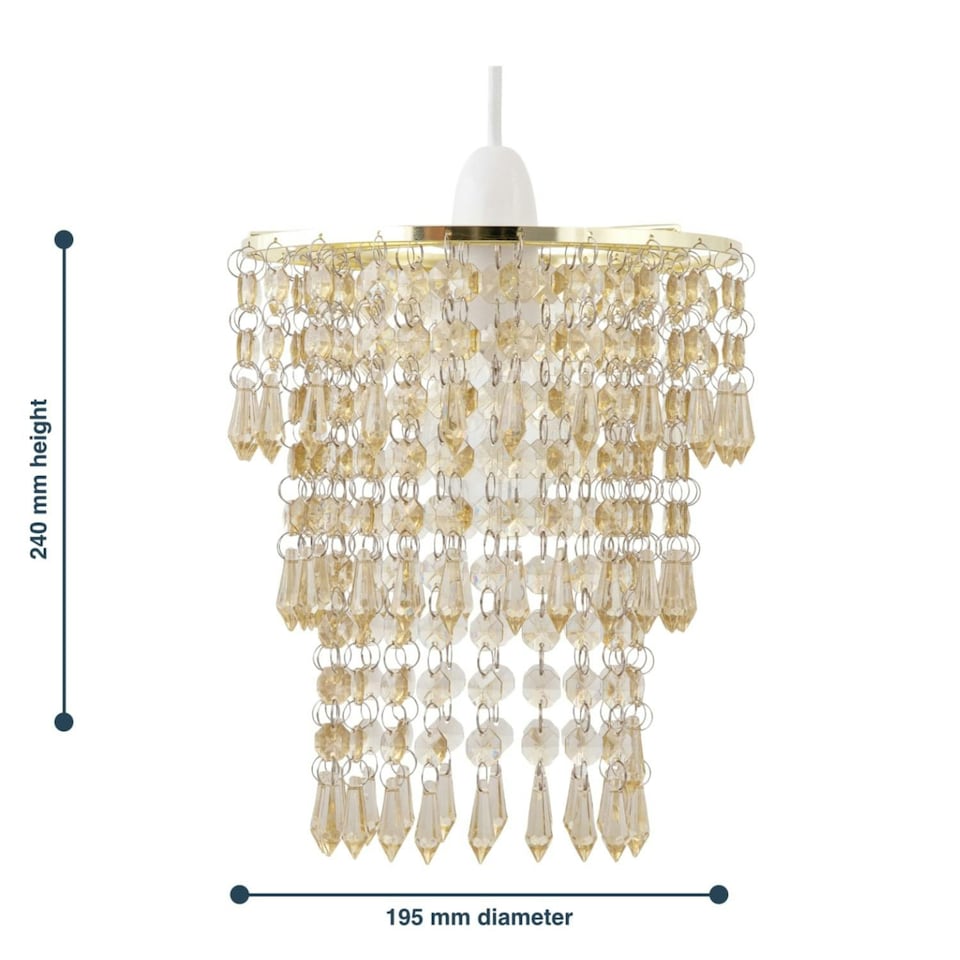 image 1 of First Choice Lighting Set of 2 Amber Jewel Tiered Light Shades Clear | Bronze