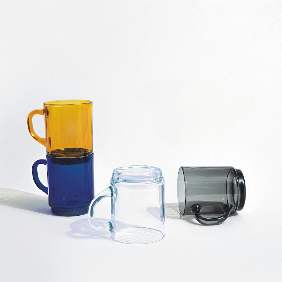 image 1 of Duralex Versailles Glass Coffee Mugs - 260ml - Grey - Pack of 6 Grey