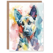 Alsatian German Shepherd Dog Lover Watercolour Him Her Birthday Card