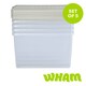 image 1 of Wham Clip 5x 62L Rectangular Plastic Storage Boxes with Clip Lock Lids. Ideal for Home, Office, Toys & More - Clear/Stone | Cream | Stone | 5