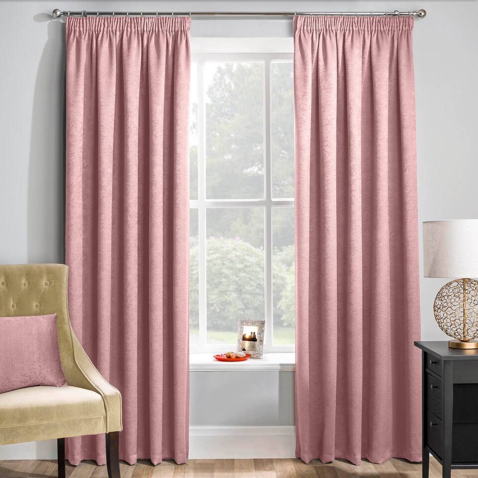 image 1 of Enhanced Living Matrix Blush Pink 66 x 90 inch (168x229cm) Tape Top Thermal Noise reducing Dim Out Curtains (PAIR) | Pink | Blush | 2