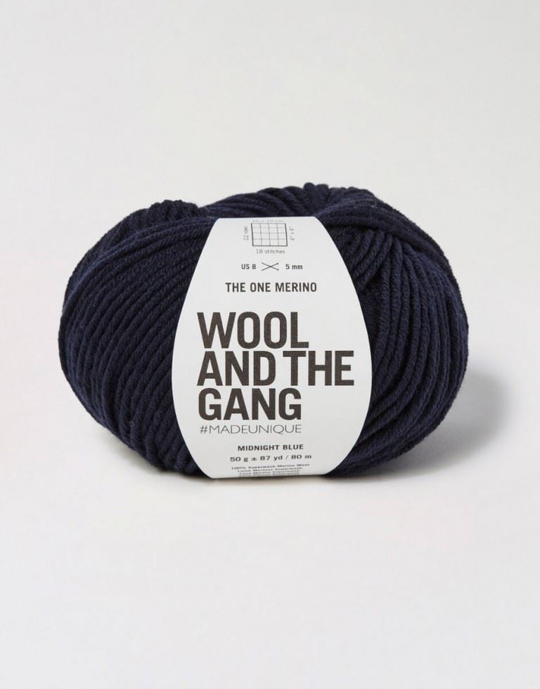 Wool and the Gang Navy The One Merino Aran Yarn For Crochet, Knitting - per 50 gram ball