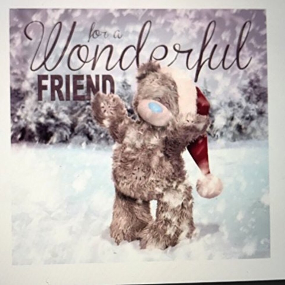 image 1 of 3D Holographic Friend Me to You Bear Christmas Card