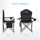 image 2 of Get Fit Premium Folding Camping Chair - Thick Padded With Magazine Pocket, Cup Holder & Carry Bag - Lightweight 3Kg - Capacity 130Kg - 2 Pack | Black | 2