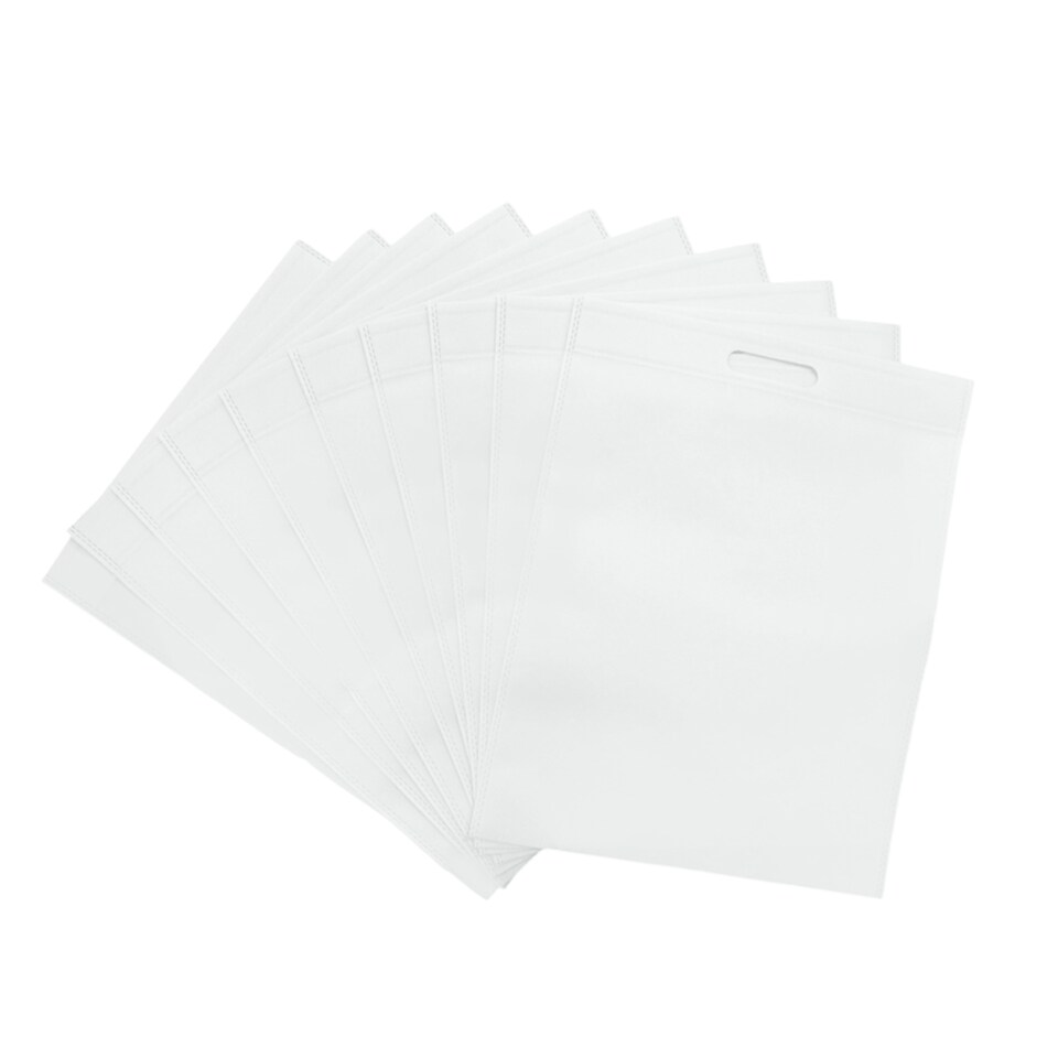 image 1 of Pack of 25 White Coloured 40x30cm Non-Woven Patch Handle Bags | White