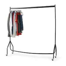 Clothes Rail Superior Heavy Duty Rack With Wheels 6FT Long x 5FT Tall Black | One Size