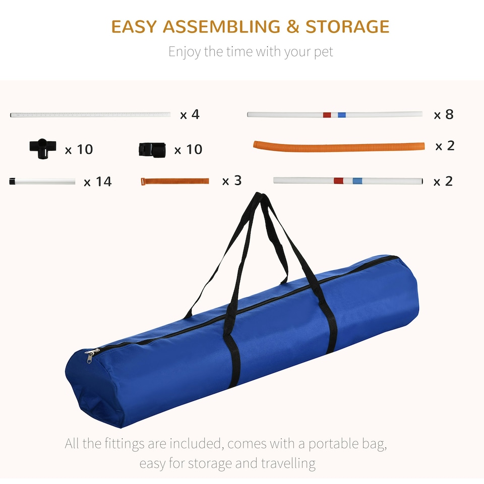image 1 of 3-Piece Suit Agility Set for Dog Training Exercise Adjustable Obedience