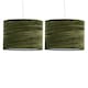 image 1 of Set of 2 Green Crushed Velvet 30cm Pendant Lightshades Green
