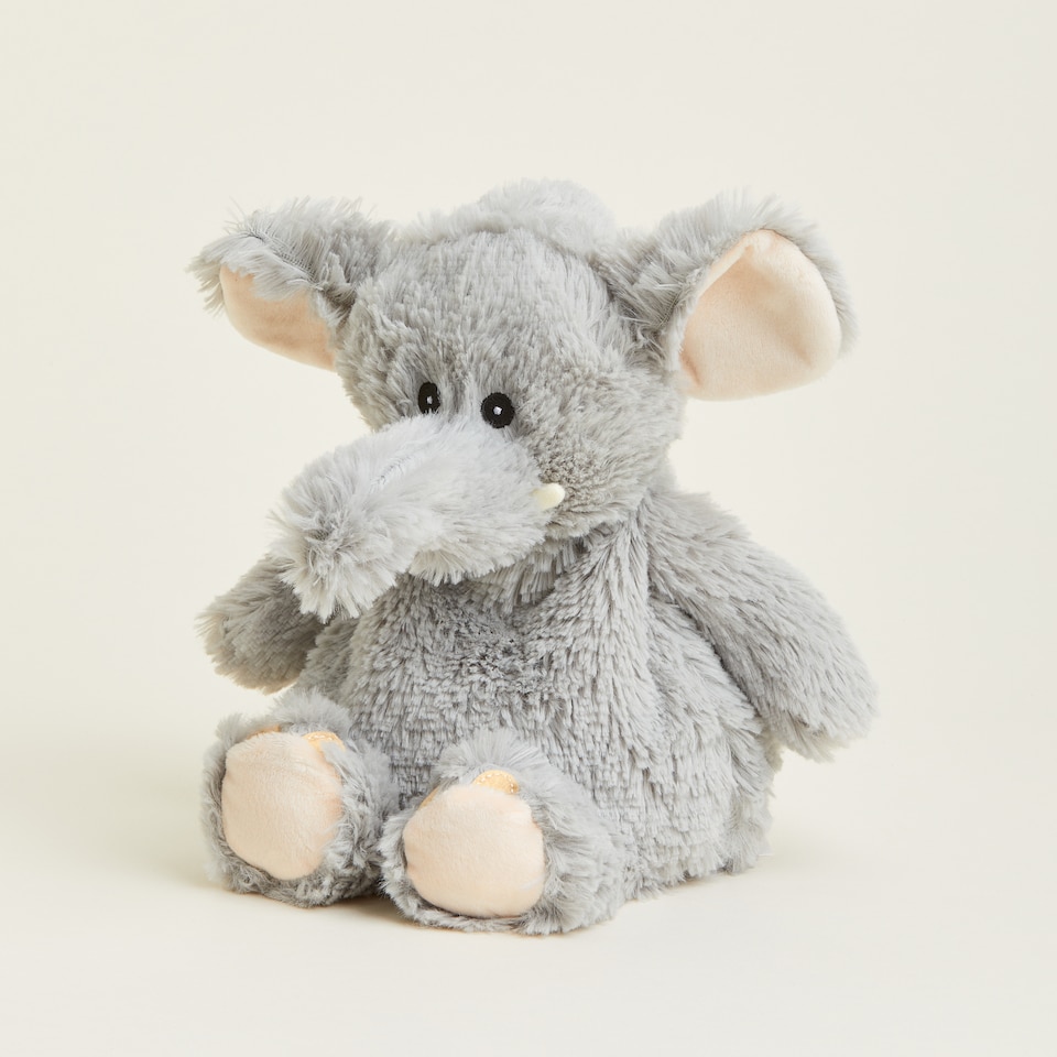 image 1 of Warmies Plush Elephant Microwavable Weighted Teddy with French Lavender Scent, Hot or Cold for Cool Relaxation and Warm Relief