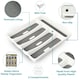 image 3 of Plastic Kitchen Cutlery Tray Organiser Rack Holder Drawer Insert Tidy Storage Grey