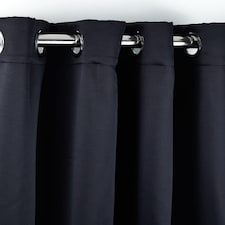 Woven Thermal Blackout Eyelet Curtains Black 168cm x 228cm | Black | Black