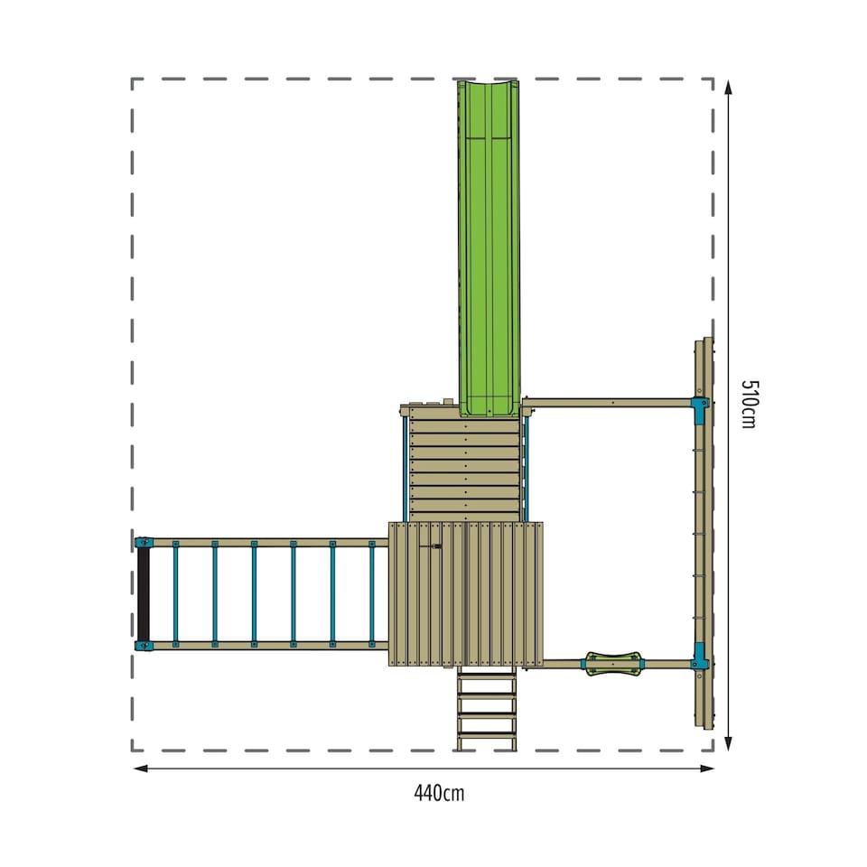 image 1 of TP Skywood Wooden Tower Climbing Frame with Super Wavy Slide, Sky Deck, Monkey Bars & Skyline with Rapide Swing Seat - FSC® certified