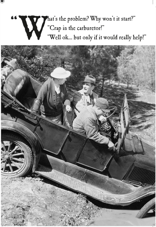 On the Ceiling, Crap in the Carburettor, Funny Birthday Card, Happy Birthday Card for Her, Generic Birthday Card