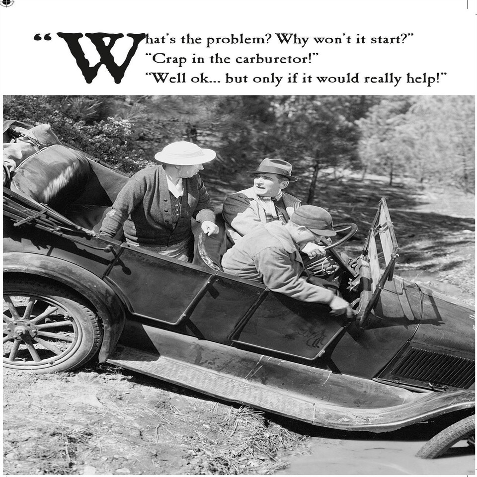 On the Ceiling, Crap in the Carburettor, Funny Birthday Card, Happy Birthday Card for Her, Generic Birthday Card