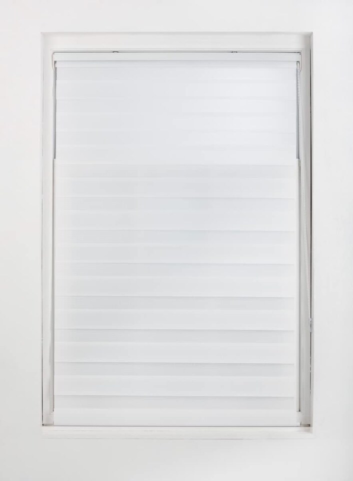 image 1 of Day and Night Zebra Roller Blind 65cm Wide x 210cm Long | White | White