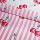 image 4 of Catherine Lansfield Disco Cherries Stripes Reversible Duvet Cover Set Pink Pink | King