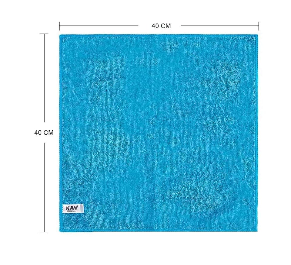 image 1 of KAV 40x40cm Microfibre Towel for Cleaning - Reusable Ultra Absorbent Lint Free Multipurpose Towle - Pack of 4 in Vibrant Colors