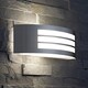 image 2 of CGC Striker Stainless Steel Curved Outdoor Wall Light IP54 E27 | Multi | Grey / silver | Length: 10 cm, Width: 31.5 cm, Depth: 9 cm