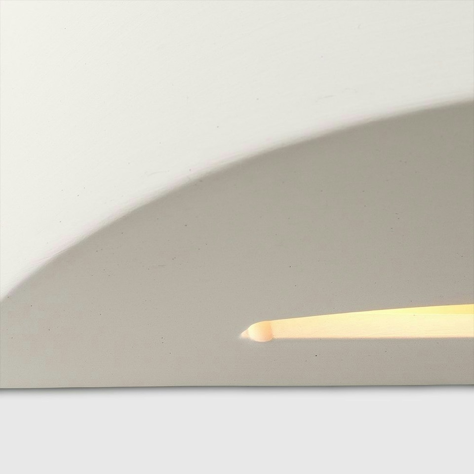 image 1 of ValueLights Pair of - Modern Curved Ceramic Uplighter Wall Wash Lamps In White Finish White