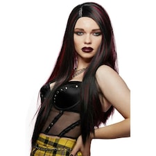 Manic Panic Womens/Ladies Vampires Kiss Super Vixen Wig - Black/Red - One Size Black | One Size