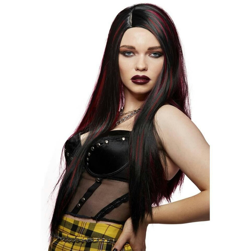 Manic Panic Womens/Ladies Vampires Kiss Super Vixen Wig - Black/Red - One Size Black | One Size