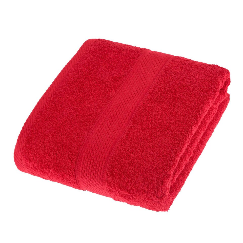 image 1 of Homescapes Turkish Cotton Bath Towel Set of 4 - Red | Red | Bath towel | 4
