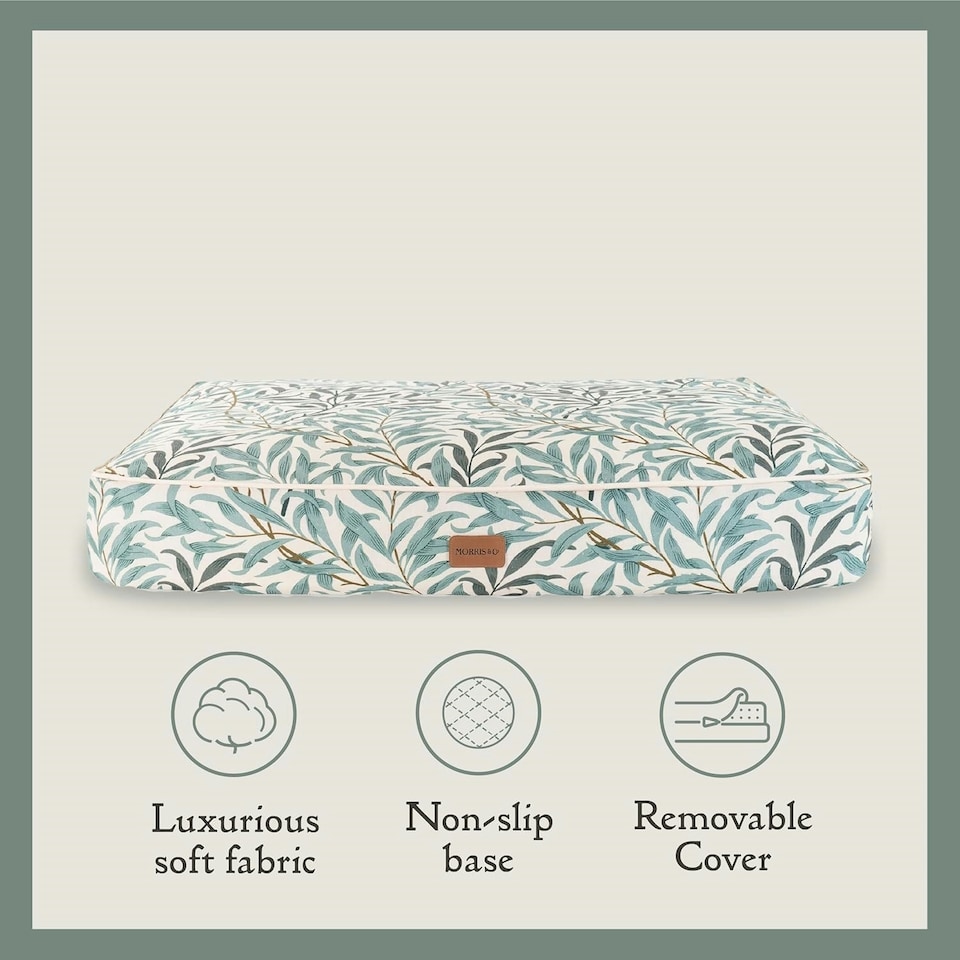 image 1 of William Morris Willow Bough Luxury Dog Bed Mattress - Medium Green | M