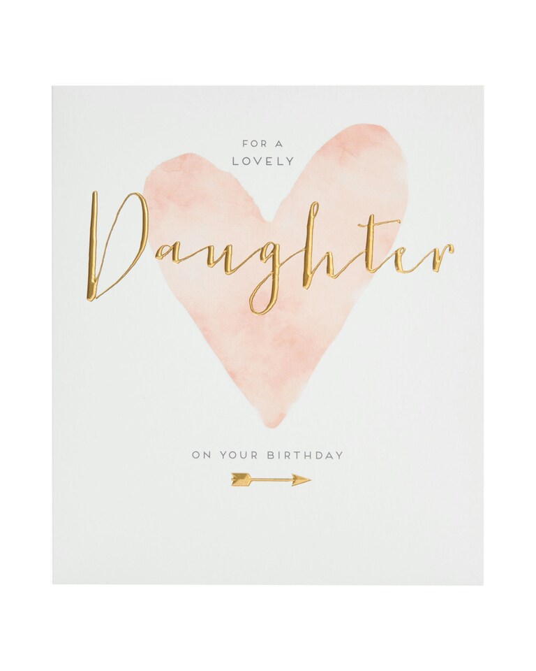 image 1 of Daughter Birthday Card - Watercolour heart