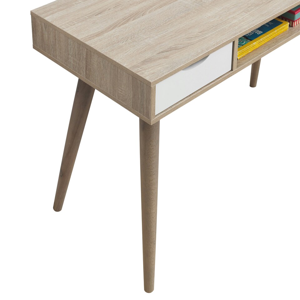 image 1 of Alford 2 Drawer Desk White Finish