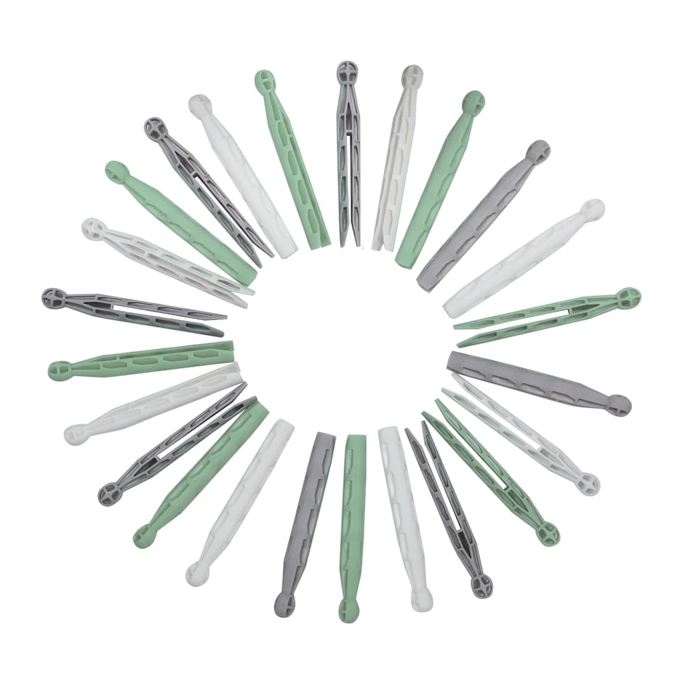 image 1 of JVL 72 Pack Plastic Dolly Clothes Pegs, Assorted Colours