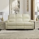 image 4 of Faux Leather 3 Seat Reclining Sofa In Ivory
