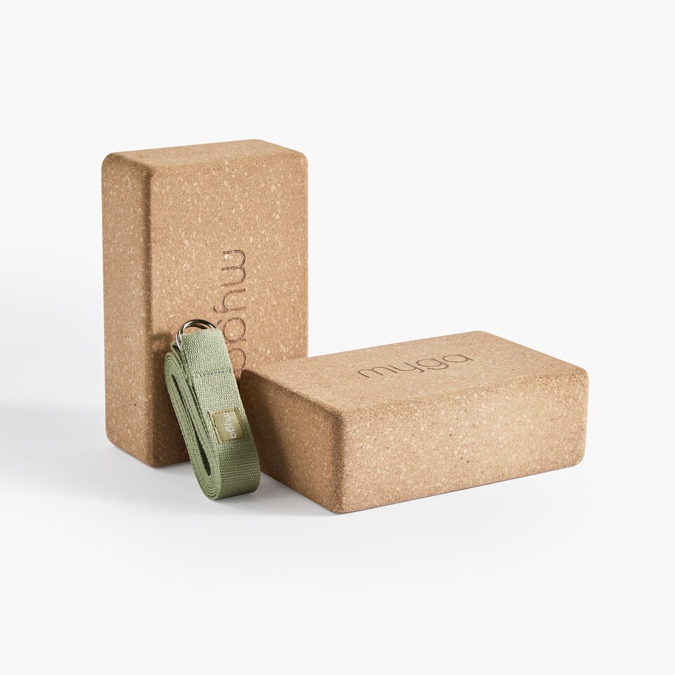 image 1 of Myga Pair of Cork Blocks and Strap - Moss