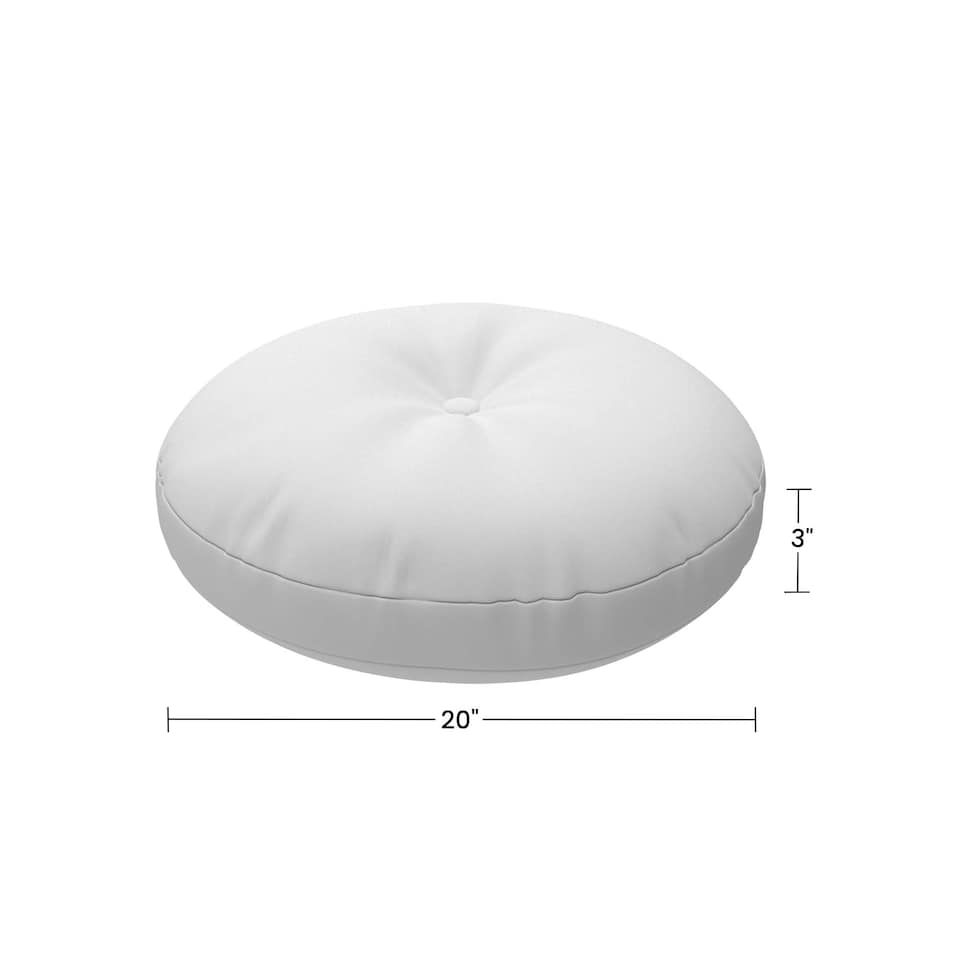 image 1 of Covers&All Sunbrella Round Tufted Seat Cushion, Outdoor Indoor Patio Chair Cushions with Button Accent, 20 x 3, Canvas Sunflower Yellow
