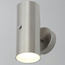 CGC VERITY Stainless Steel LED Outdoor Wall Spotlight With Photocell Sensor Silver