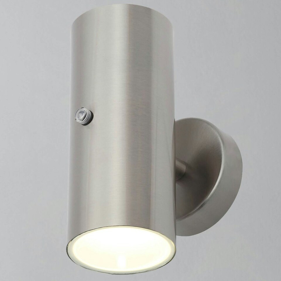 image 1 of CGC VERITY Stainless Steel LED Outdoor Wall Spotlight With Photocell Sensor Silver